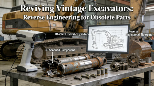 Aktueller Firmenfall über Wiederbelebung von Oldtimer-Baggern: Reverse Engineering für veraltete Teile